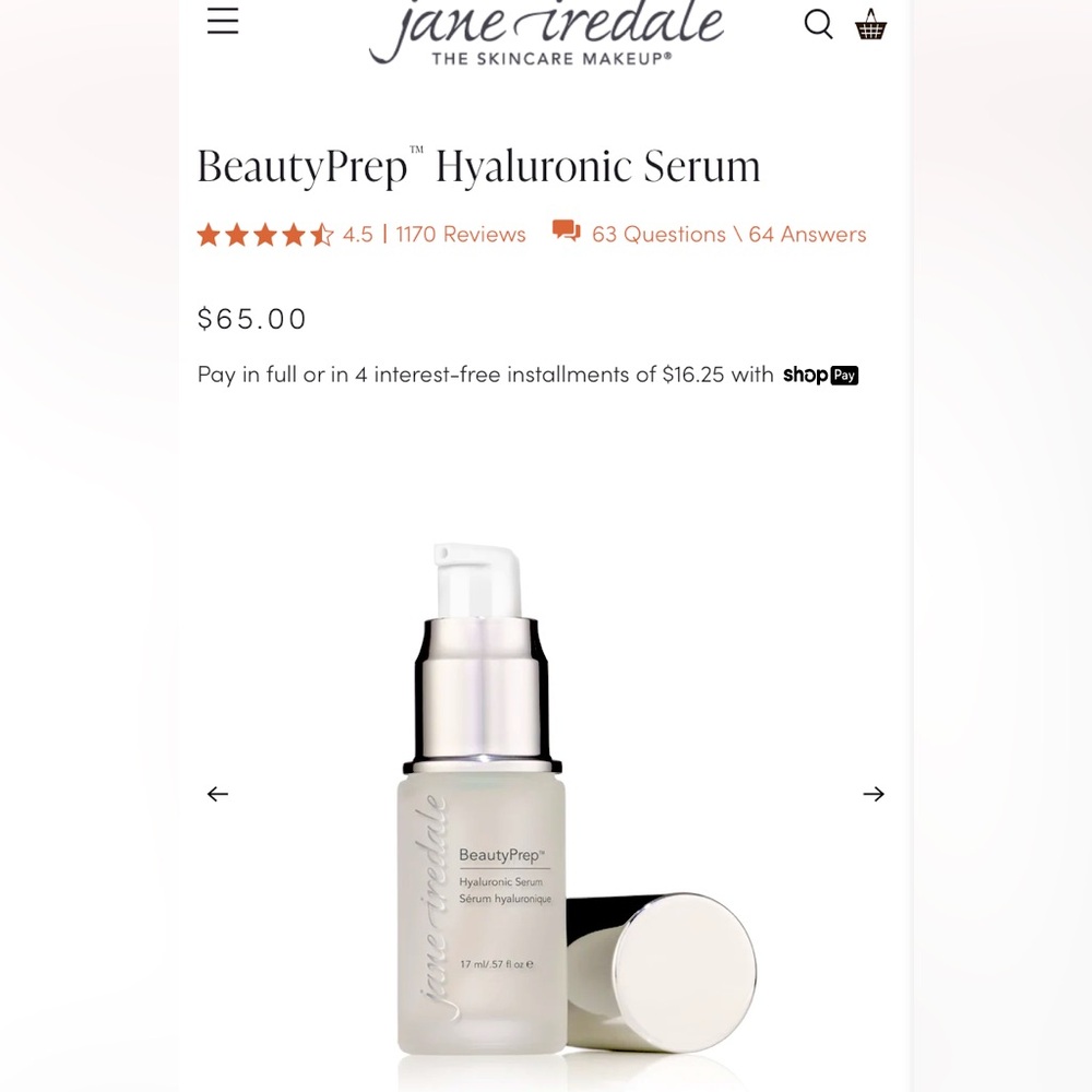 Jane Iredale Hyaluronic serum, antioxidant